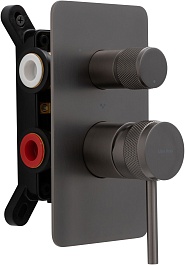 Allen Brau Смеситель для ванны Priority 5.31A11-MG (с внутренней частью, 3 выхода) графит браш – фотография-3